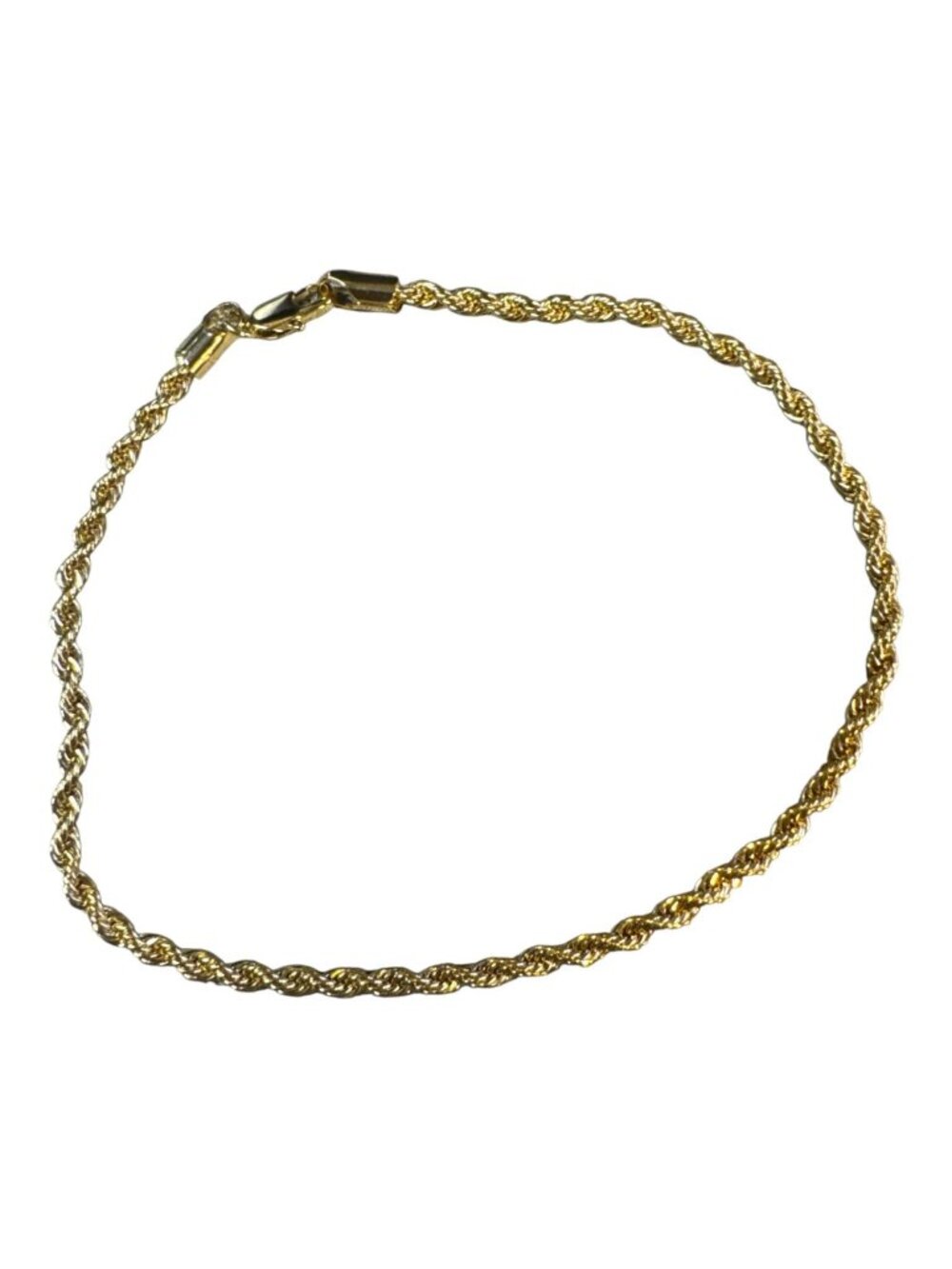 14k Gold-Plated Rope Chain Anklet 9" Lightweight Elegant Design for Women